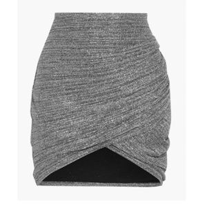 NWT IRO Brendal wrap-effect lamé mini skirt